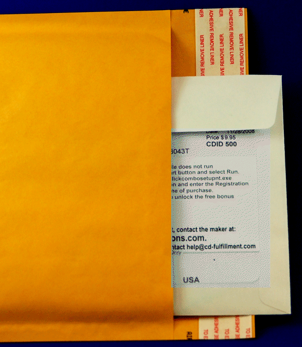 The color receipt contains your software title, price for product, and any special instructions you provide.