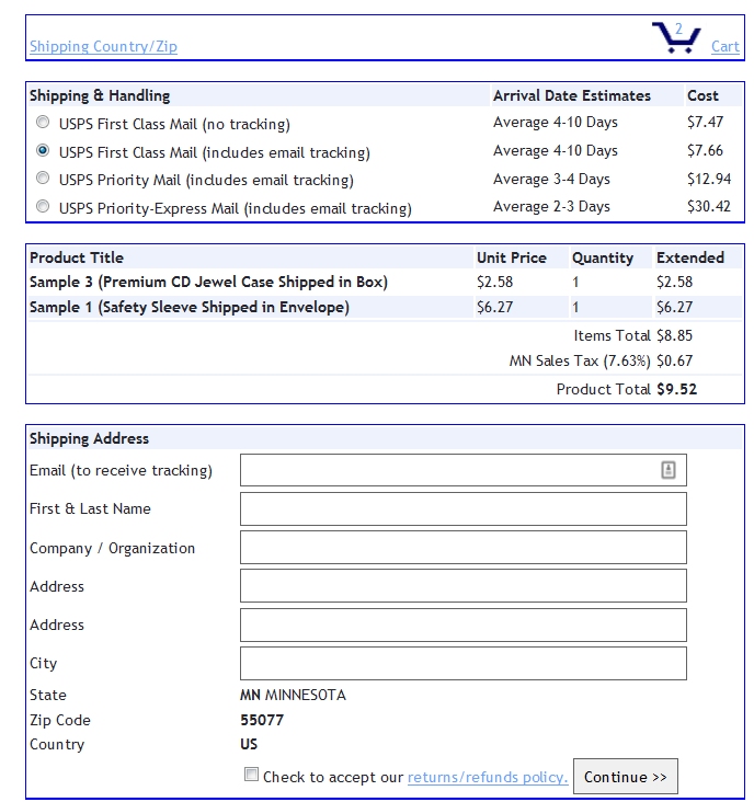 Your customer orders the cd or dvd from the retail order purchase page we provide.